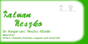 kalman meszko business card